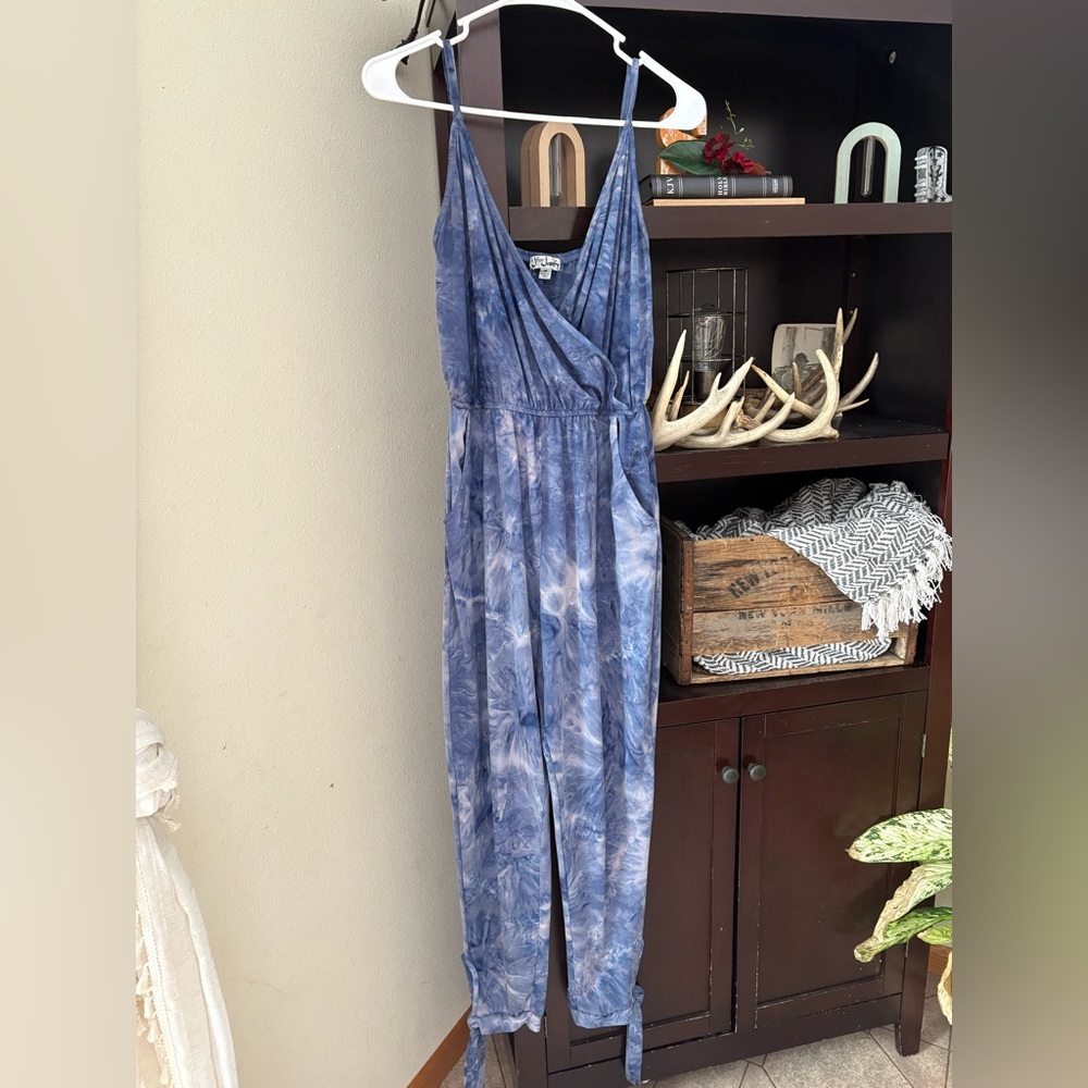 Medium J for Justify Blue Tie-Dye Jumpsuit